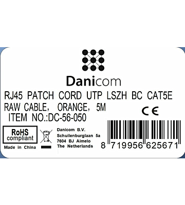 CAT5e Netzwerkkabel, U/UTP, 5 meter, Orange, 100% Kupfer