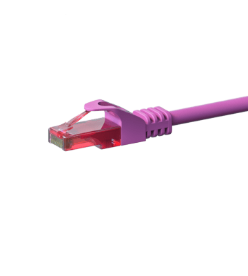 CAT6 Netzwerkkabel, U/UTP, 0,15 Meter, Rosa, 100% Kupfer