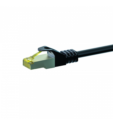 RJ45 Netzwerkkabel S/FTP (PiMF), mit CAT 7 Rohkabel, Schwarz, 1m