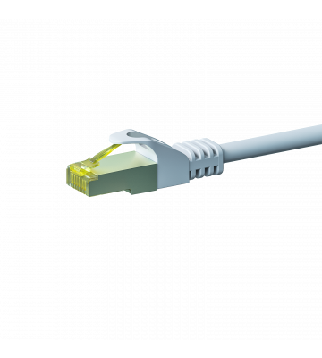 RJ45 Netzwerkkabel S/FTP (PiMF), mit CAT 7 Rohkabel, Weiß, 1m