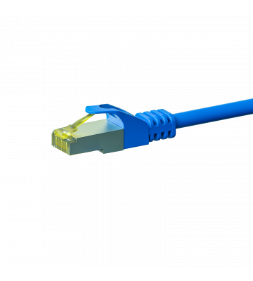 RJ45 Netzwerkkabel S/FTP (PiMF), mit CAT 7 Rohkabel, Blau, 0,25m