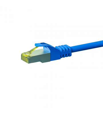 RJ45 Netzwerkkabel S/FTP (PiMF), mit CAT 7 Rohkabel, Blau, 0,50m