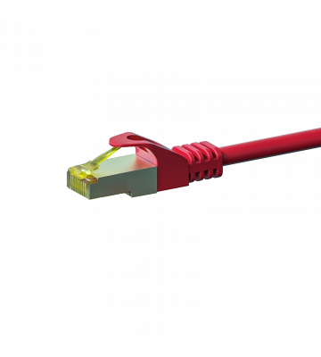 RJ45 Netzwerkkabel S/FTP (PiMF), mit CAT 7 Rohkabel, Rot, 0,50m