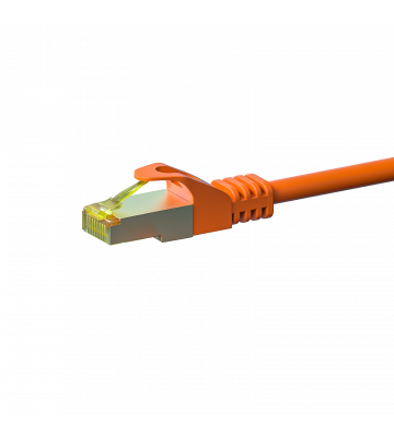 RJ45 Netzwerkkabel S/FTP (PiMF), mit CAT 7 Rohkabel, Orange, 0,25m