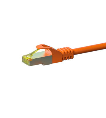RJ45 Netzwerkkabel S/FTP (PiMF), mit CAT 7 Rohkabel, Orange, 2m
