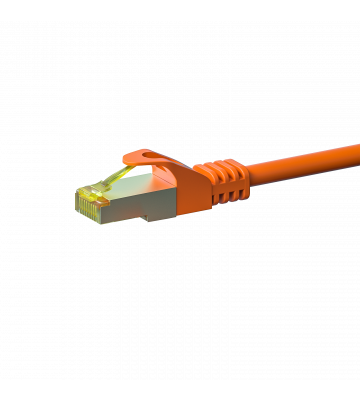 RJ45 Netzwerkkabel S/FTP (PiMF), mit CAT 7 Rohkabel, Orange, 7,50m