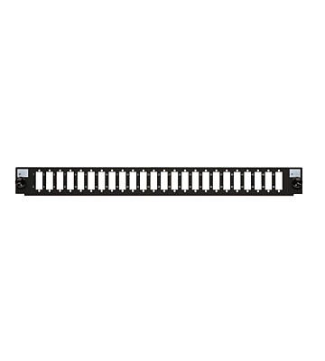 Frontplatte LC/SC 24-Port schwarz Quad/Duplex, geeignet für universelle Glasfaserablage