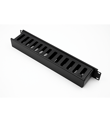 19 Zoll Kabelkanal mit Schiebedeckel – Kunststoff, 1HE