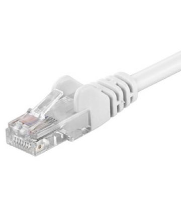 CAT 5e Netzwerkkabel U/UTP – 0.50 Meter -  Weiß  - CCA