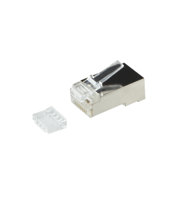 CAT6a Stecker RJ45 geschrimt mit Hilfstück - für flexible Kabel