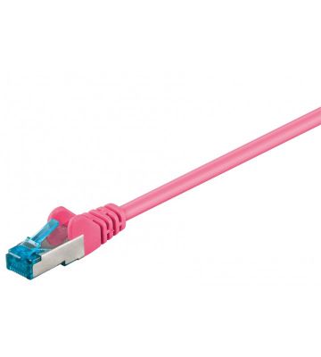 CAT 6a Netzwerkkabel LSOH - S/FTP - 0,25 Meter - Rosa