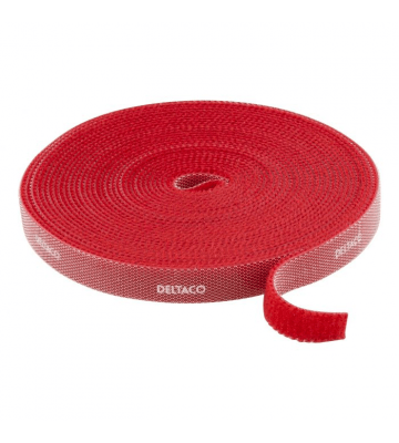 Klettverschluss - 5 Meter - 9 mm breit - Rot