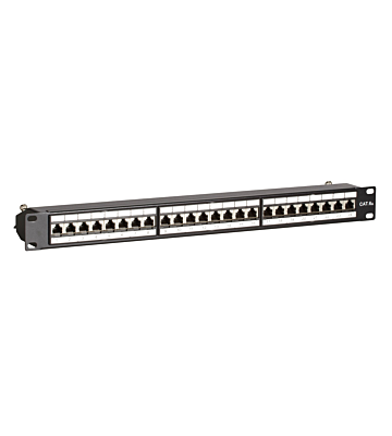 CAT 6a, STP Netzwerk-Patchpanel, 19”, 24-fach.