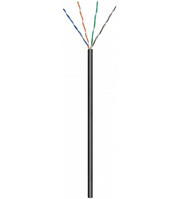 CAT5e Outdoor Netzwerkkabel, U/UTP, AWG 24/1 (Starrleiter), 100 Meter, Schwarz, CCA