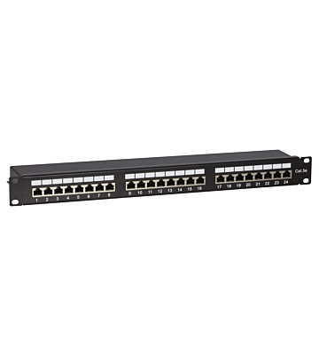 CAT 5e, FTP Netzwerk-Patchpanel, 19”, 24-fach.