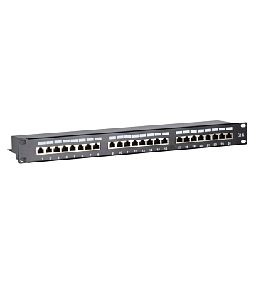CAT 6, FTP Netzwerk- Patchpanel, 19”, 24-fach. 