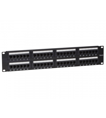 CAT6, UTP Netzwerk-Patchpanel, 19”, 48-fach.