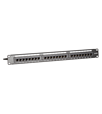 CAT 6a, UTP Netzwerk-Patchpanel, 19”, 24-fach.