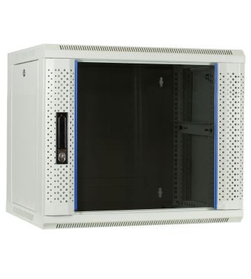 9 HE Serverschrank, Wandgehäuse, mit Glastür, Weiß, (BxTxH) 600 x 450 x 500mm 