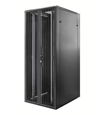 47 HE 19” Serverschrank, mit perforierter Doppelflügeltüren vorne und hinten (BxTxH) 800 x 800 x 2200mm 