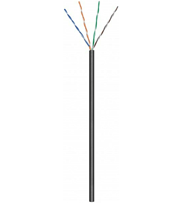 CAT6 Outdoor Netzwerkkabel, U/UTP, AWG 24/7 (Flexibel), 100 Meter, Schwarz, CCA