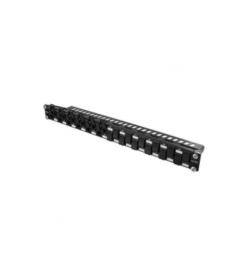 CAT 6a, UTP Netzwerk-Patchpanel, 19”, mit LSA Keystones, 24-fach.