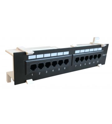 CAT 6 Wand patchpanel, 12-fach UTP