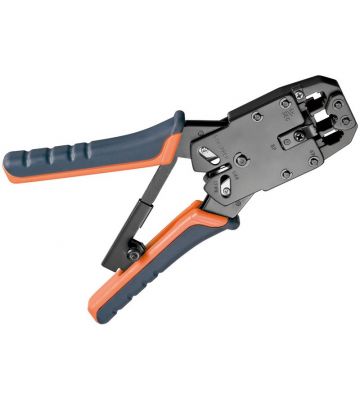 Professionale Crimp Zange für RJ 45 Stecker mit Kabelschneider und Abisolierer