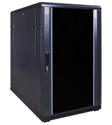 18 HE 19” Serverschrank, mit Glastür (BxTxH) 600 x 1000 x 1000mm