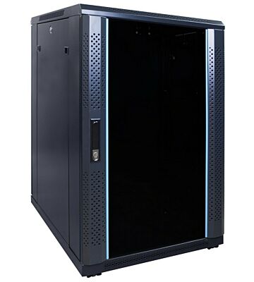 18 HE 19” Serverschrank, mit Glastür (BxTxH) 600 x 800 x 1000mm