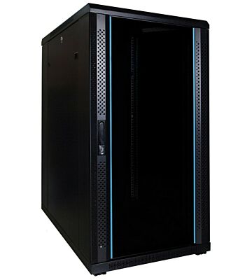 22 HE 19” Serverschrank, mit Glastür (BxTxH) 600 x 800 x 1200mm