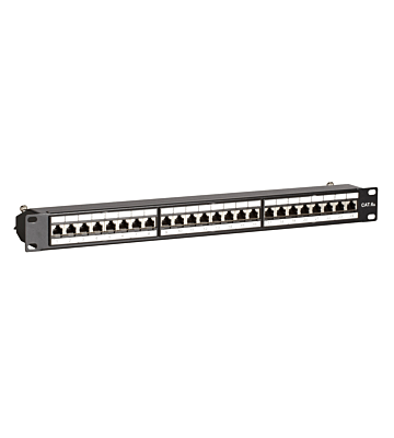 CAT 6a, STP Netzwerk-Patchpanel, 19”, 24-fach.