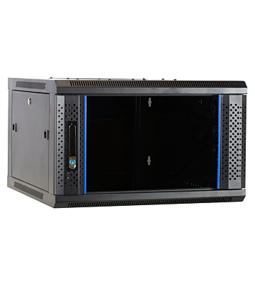 4 HE Serverschrank, Wandgehäuse, mit Glastür, nicht vormontiert (BxTxH) 600 x 600 x 280mm