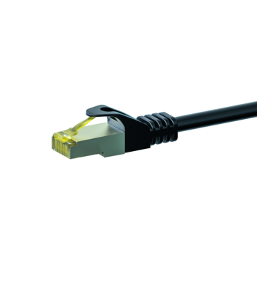 RJ45 Netzwerkkabel S/FTP (PiMF), mit CAT 7 Rohkabel, Schwarz, 0,25m