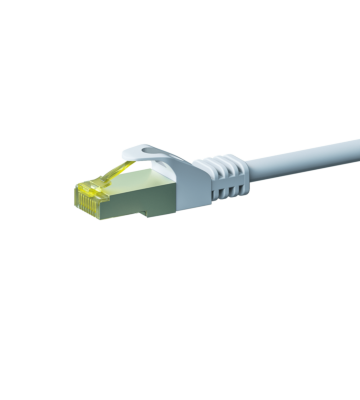 RJ45 Netzwerkkabel S/FTP (PiMF), mit CAT 7 Rohkabel, Weiß, 0,50m