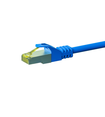 RJ45 Netzwerkkabel S/FTP (PiMF), mit CAT 7 Rohkabel, Blau, 3m