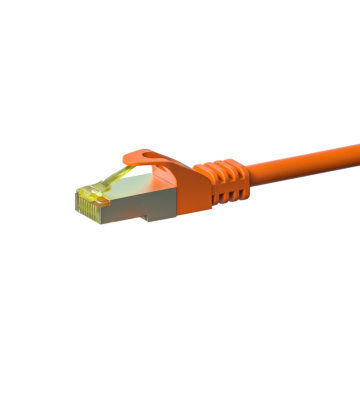 RJ45 Netzwerkkabel S/FTP (PiMF), mit CAT 7 Rohkabel, Orange, 2m
