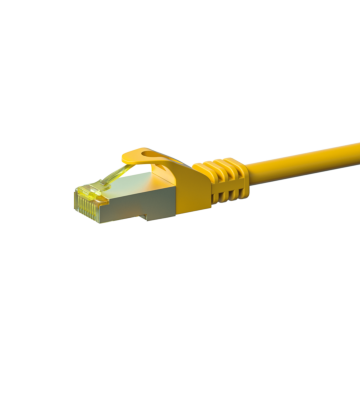 RJ45 Netzwerkkabel S/FTP (PiMF), mit CAT 7 Rohkabel, Gelb, 1m