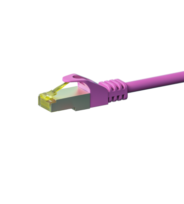 RJ45 Netzwerkkabel S/FTP (PiMF), mit CAT 7 Rohkabel, Rosa, 2m