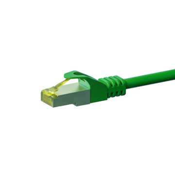 RJ45 Netzwerkkabel S/FTP (PiMF), mit CAT 7 Rohkabel, Grün, 5m