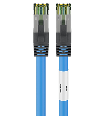RJ45 Netzwerkkabel S/FTP (PiMF), mit CAT 8 Rohkabel, Blau, 3m