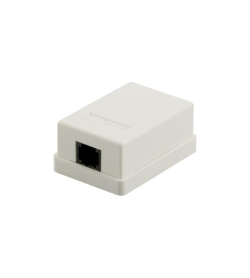 Dose Aufputz Cat. 5/ Class E einfach, ungeschirmt, 1 x 45RJ, Elfenbein