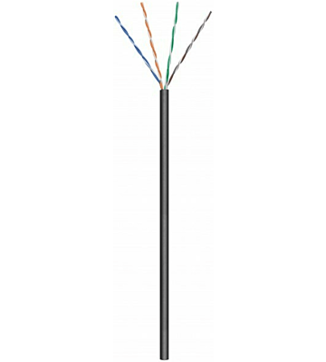 CAT6 Outdoor Netzwerkkabel, U/UTP, AWG 24/7 (Flexibel), 100 Meter, Schwarz, CCA