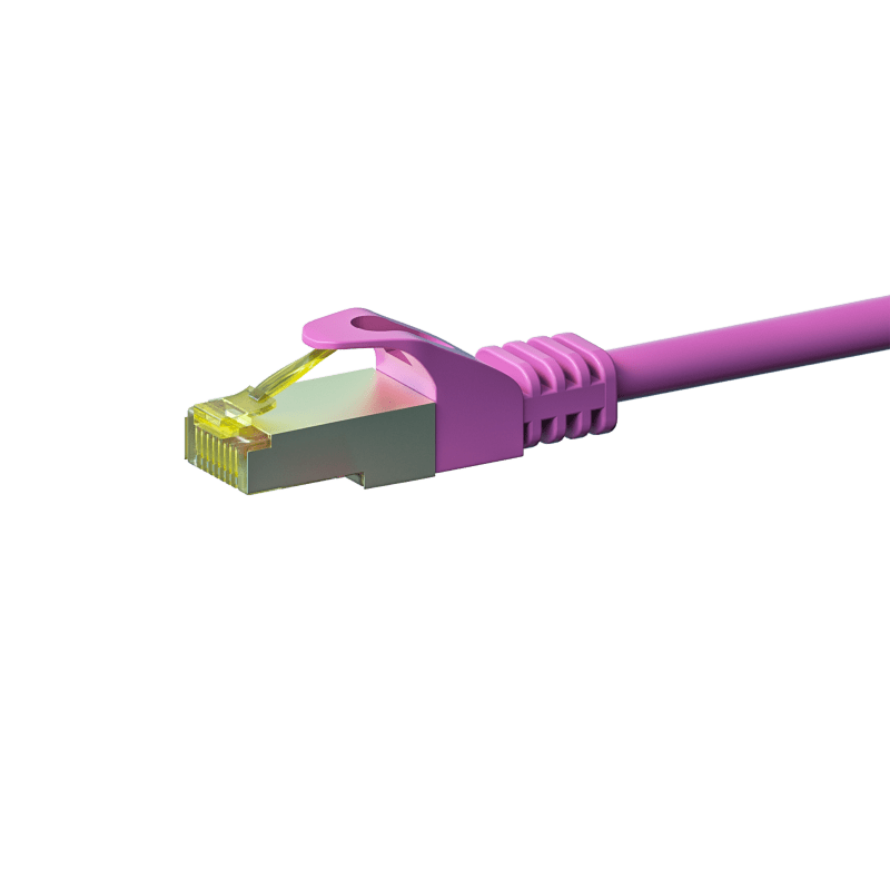 RJ45 Netzwerkkabel S/FTP (PiMF), mit CAT 7 Rohkabel, Rosa, 5m