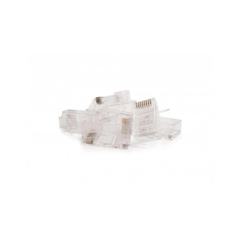 CAT6a Connector RJ45 - Shielded (geschirmt) mit Hilfsstück - für Starrleiter - 10 Stück