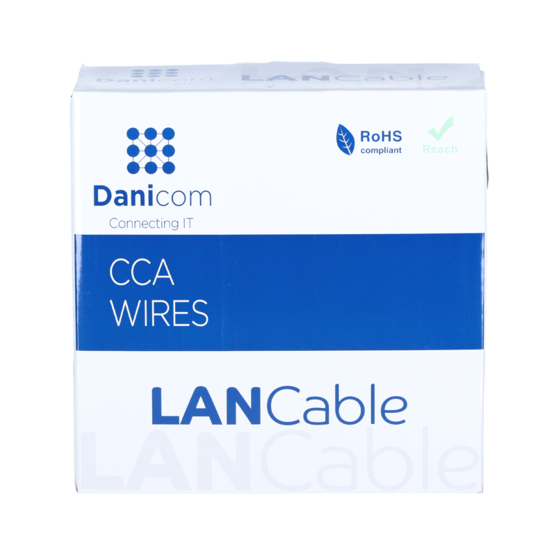 CAT5e Outdoor Netzwerkkabel, U/UTP, AWG 24/1 (Starrleiter), 100 Meter, Schwarz, CCA