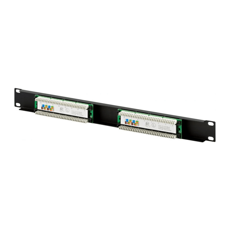 CAT 5e, UTP Netzwerk-Patchpanel, 19”, 16-fach.