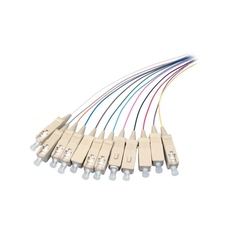 OS2 Glasfaser Pigtail farbiges Set SC/APC - 12 Stück