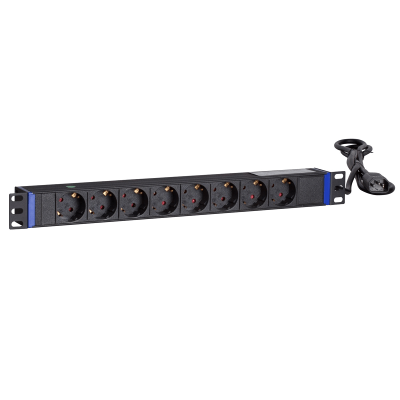 19” Steckdosenleiste mit C14 Stecker - 8 fach