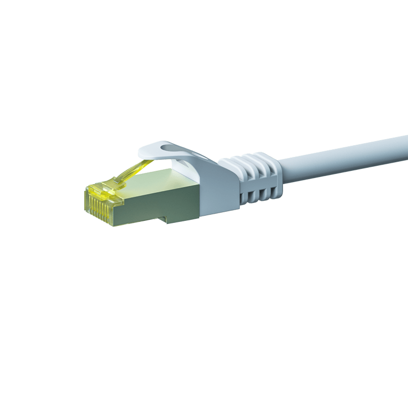 RJ45 Netzwerkkabel S/FTP (PiMF), mit CAT 7 Rohkabel, Weiß, 5m
